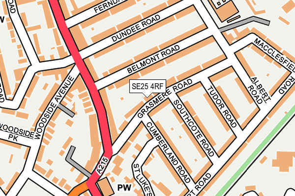 SE25 4RF map - OS OpenMap – Local (Ordnance Survey)