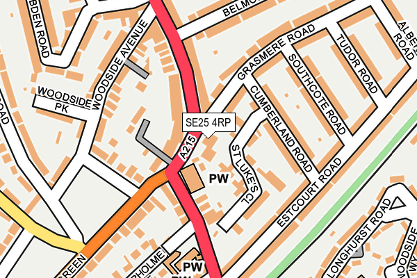 SE25 4RP map - OS OpenMap – Local (Ordnance Survey)