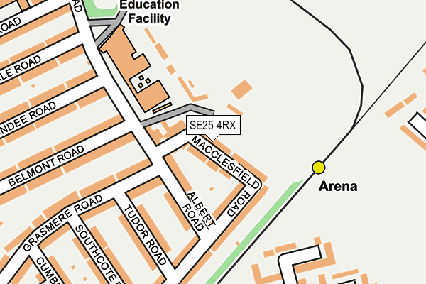 SE25 4RX map - OS OpenMap – Local (Ordnance Survey)