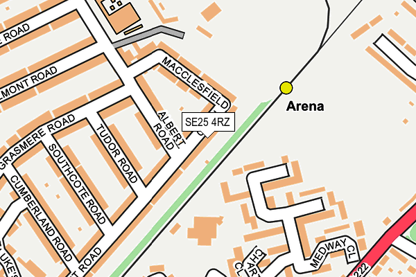 SE25 4RZ map - OS OpenMap – Local (Ordnance Survey)