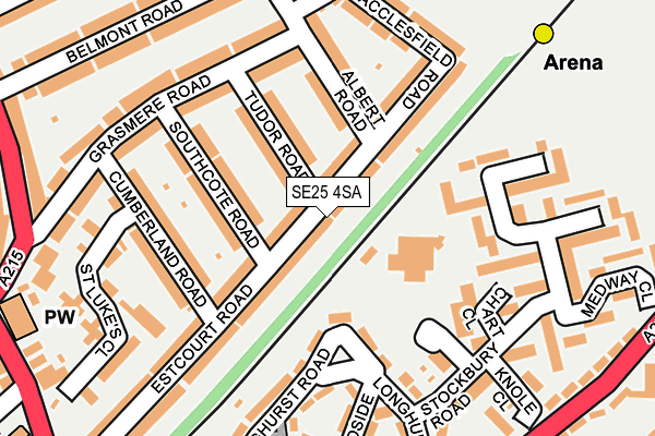 SE25 4SA map - OS OpenMap – Local (Ordnance Survey)
