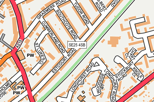 SE25 4SB map - OS OpenMap – Local (Ordnance Survey)