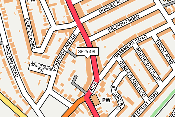 SE25 4SL map - OS OpenMap – Local (Ordnance Survey)
