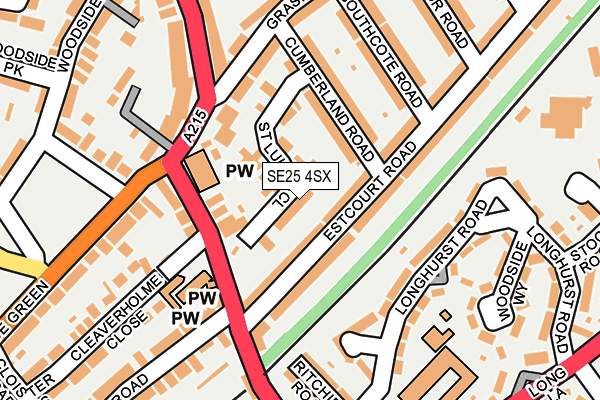 SE25 4SX map - OS OpenMap – Local (Ordnance Survey)