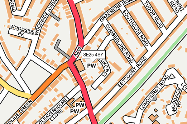 SE25 4SY map - OS OpenMap – Local (Ordnance Survey)
