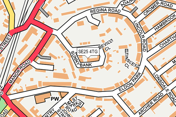SE25 4TG map - OS OpenMap – Local (Ordnance Survey)