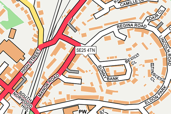 SE25 4TN map - OS OpenMap – Local (Ordnance Survey)