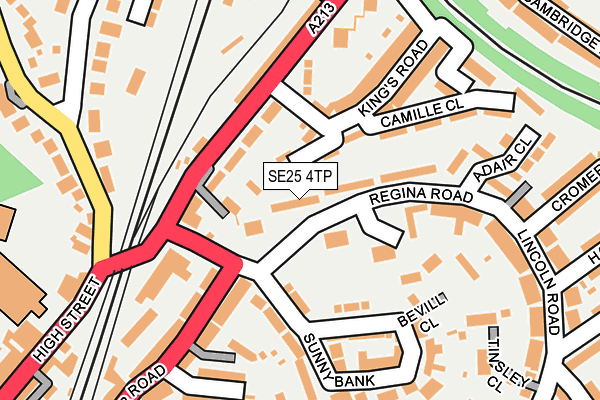 SE25 4TP map - OS OpenMap – Local (Ordnance Survey)