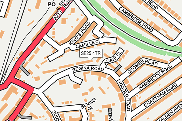 SE25 4TR map - OS OpenMap – Local (Ordnance Survey)