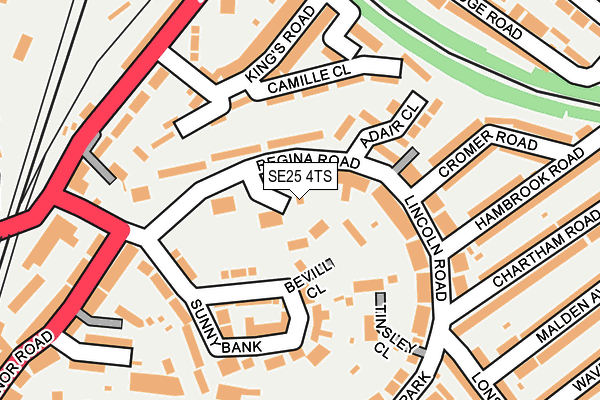 SE25 4TS map - OS OpenMap – Local (Ordnance Survey)