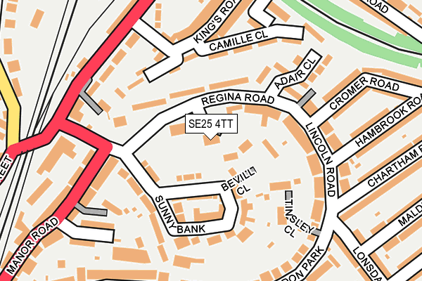 SE25 4TT map - OS OpenMap – Local (Ordnance Survey)