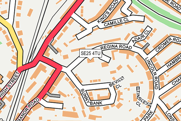 SE25 4TU map - OS OpenMap – Local (Ordnance Survey)