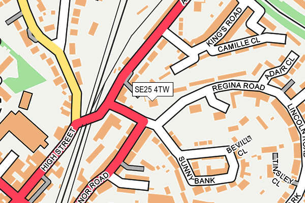 SE25 4TW map - OS OpenMap – Local (Ordnance Survey)