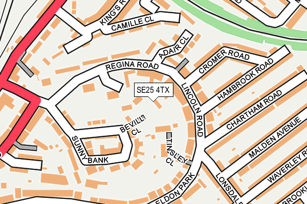 SE25 4TX map - OS OpenMap – Local (Ordnance Survey)