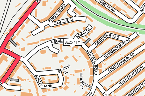 SE25 4TY map - OS OpenMap – Local (Ordnance Survey)