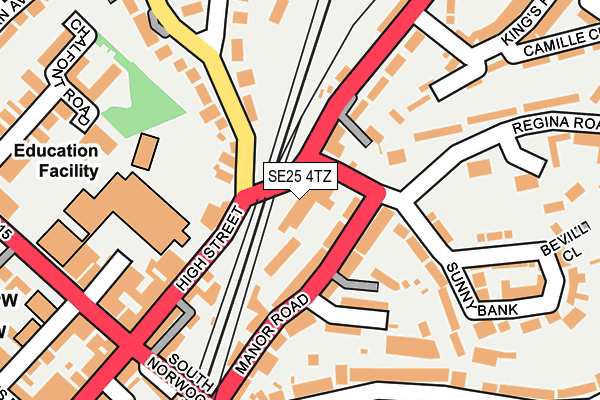 SE25 4TZ map - OS OpenMap – Local (Ordnance Survey)