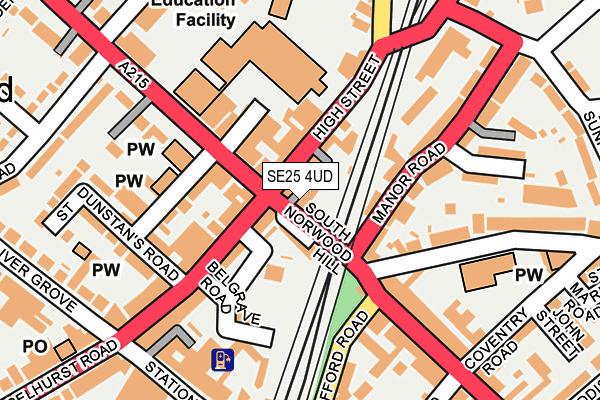 SE25 4UD map - OS OpenMap – Local (Ordnance Survey)