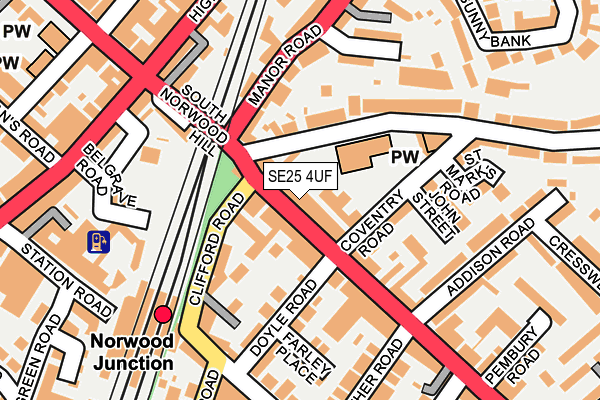 SE25 4UF map - OS OpenMap – Local (Ordnance Survey)