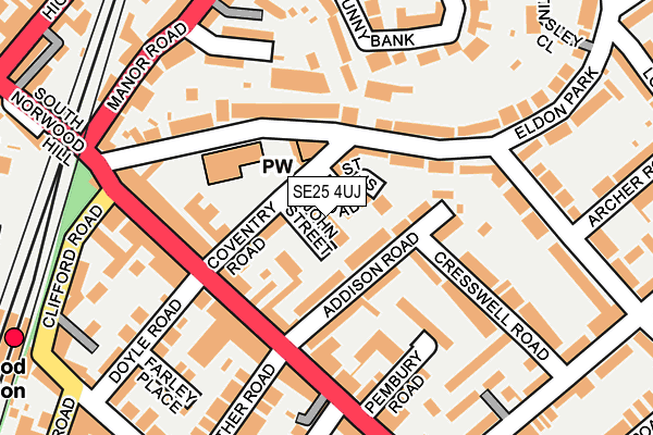 SE25 4UJ map - OS OpenMap – Local (Ordnance Survey)
