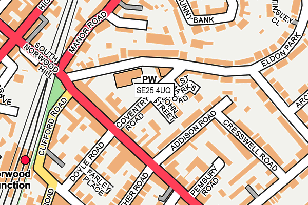 SE25 4UQ map - OS OpenMap – Local (Ordnance Survey)