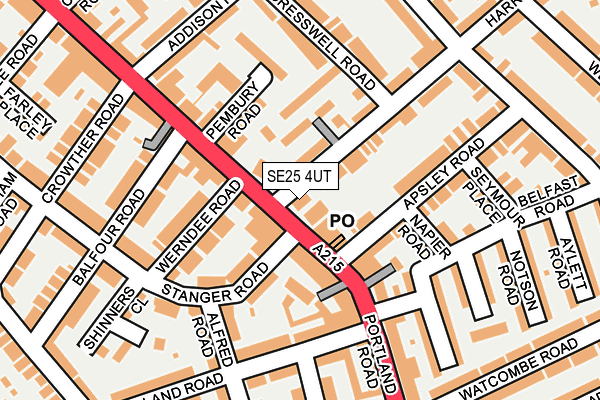 SE25 4UT map - OS OpenMap – Local (Ordnance Survey)