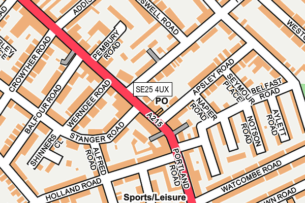 SE25 4UX map - OS OpenMap – Local (Ordnance Survey)