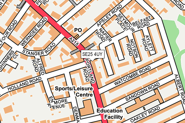 SE25 4UY map - OS OpenMap – Local (Ordnance Survey)