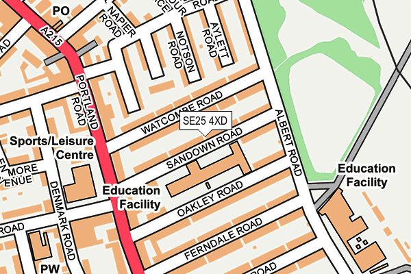 SE25 4XD map - OS OpenMap – Local (Ordnance Survey)