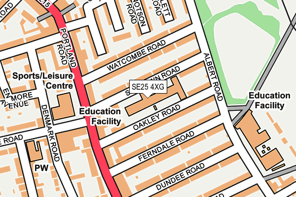 SE25 4XG map - OS OpenMap – Local (Ordnance Survey)