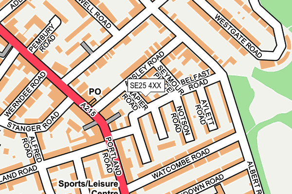 SE25 4XX map - OS OpenMap – Local (Ordnance Survey)