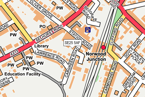 SE25 5AF map - OS OpenMap – Local (Ordnance Survey)