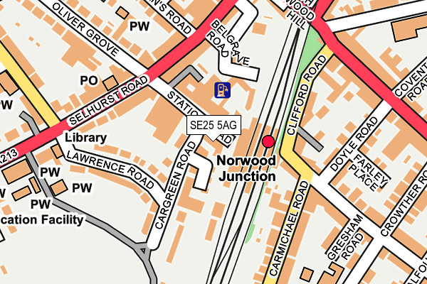 SE25 5AG map - OS OpenMap – Local (Ordnance Survey)
