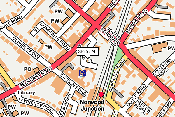 SE25 5AL map - OS OpenMap – Local (Ordnance Survey)