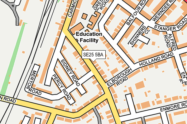 SE25 5BA map - OS OpenMap – Local (Ordnance Survey)