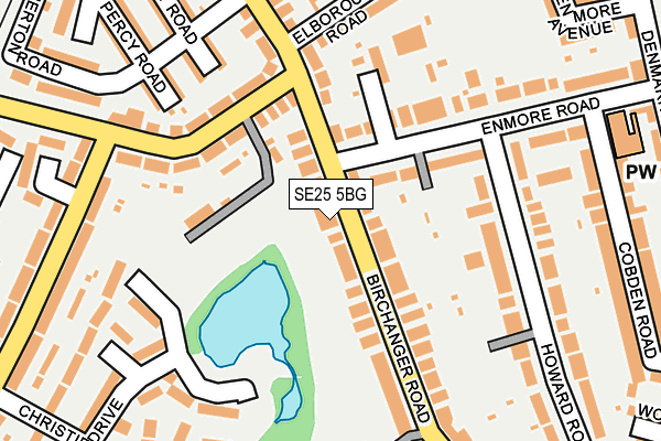 SE25 5BG map - OS OpenMap – Local (Ordnance Survey)