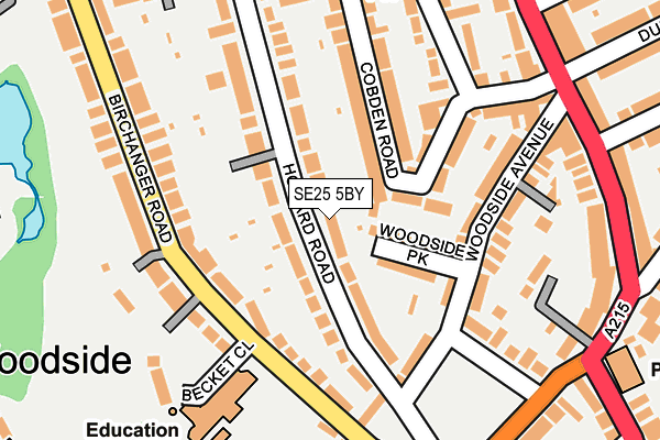 SE25 5BY map - OS OpenMap – Local (Ordnance Survey)