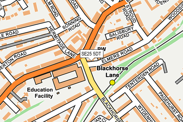 SE25 5DT map - OS OpenMap – Local (Ordnance Survey)