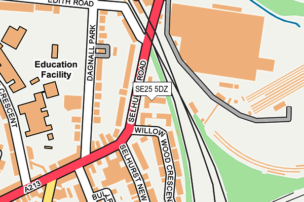 SE25 5DZ map - OS OpenMap – Local (Ordnance Survey)