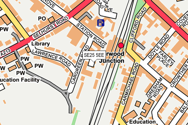 SE25 5EE map - OS OpenMap – Local (Ordnance Survey)