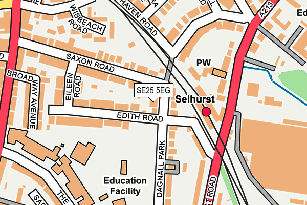 SE25 5EG map - OS OpenMap – Local (Ordnance Survey)
