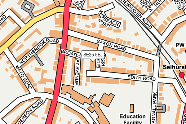 SE25 5EJ map - OS OpenMap – Local (Ordnance Survey)
