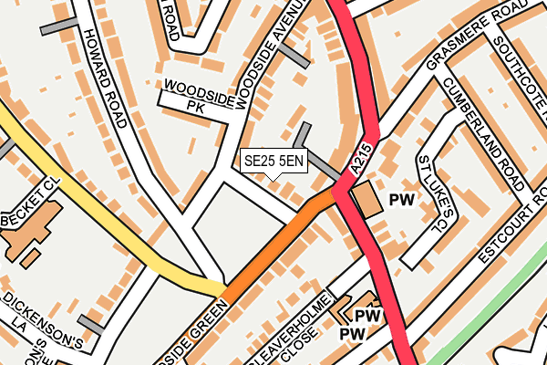 SE25 5EN map - OS OpenMap – Local (Ordnance Survey)