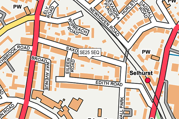 SE25 5EQ map - OS OpenMap – Local (Ordnance Survey)