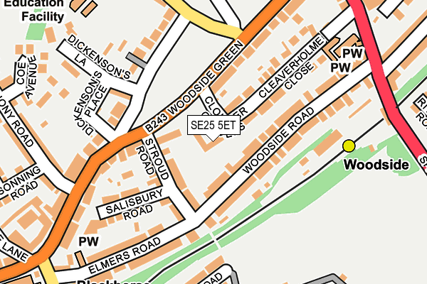 SE25 5ET map - OS OpenMap – Local (Ordnance Survey)