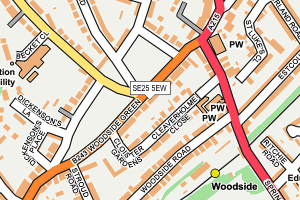 Map of 134 WOODSIDE GREEN RESIDENTS LIMITED at local scale