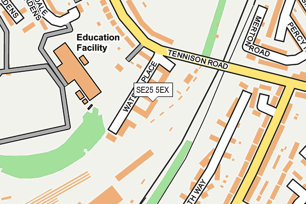 SE25 5EX map - OS OpenMap – Local (Ordnance Survey)