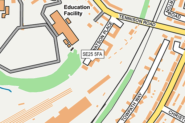 SE25 5FA map - OS OpenMap – Local (Ordnance Survey)