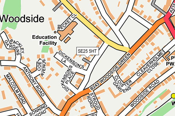 SE25 5HT map - OS OpenMap – Local (Ordnance Survey)
