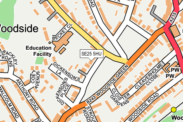 SE25 5HU map - OS OpenMap – Local (Ordnance Survey)