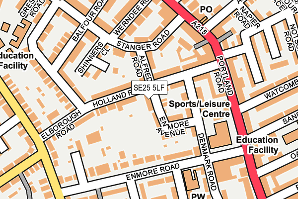 SE25 5LF map - OS OpenMap – Local (Ordnance Survey)